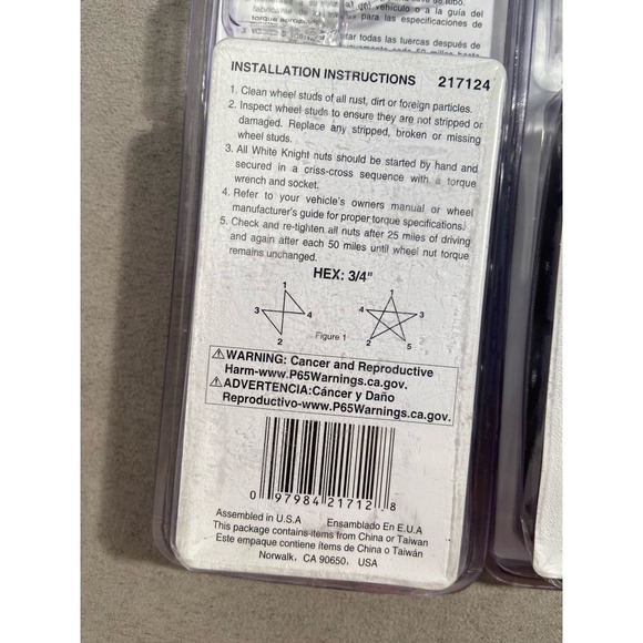 Assorted White Knight Lugnuts Set of 4 - Retail Value Over $100 - Picture 11 of 11